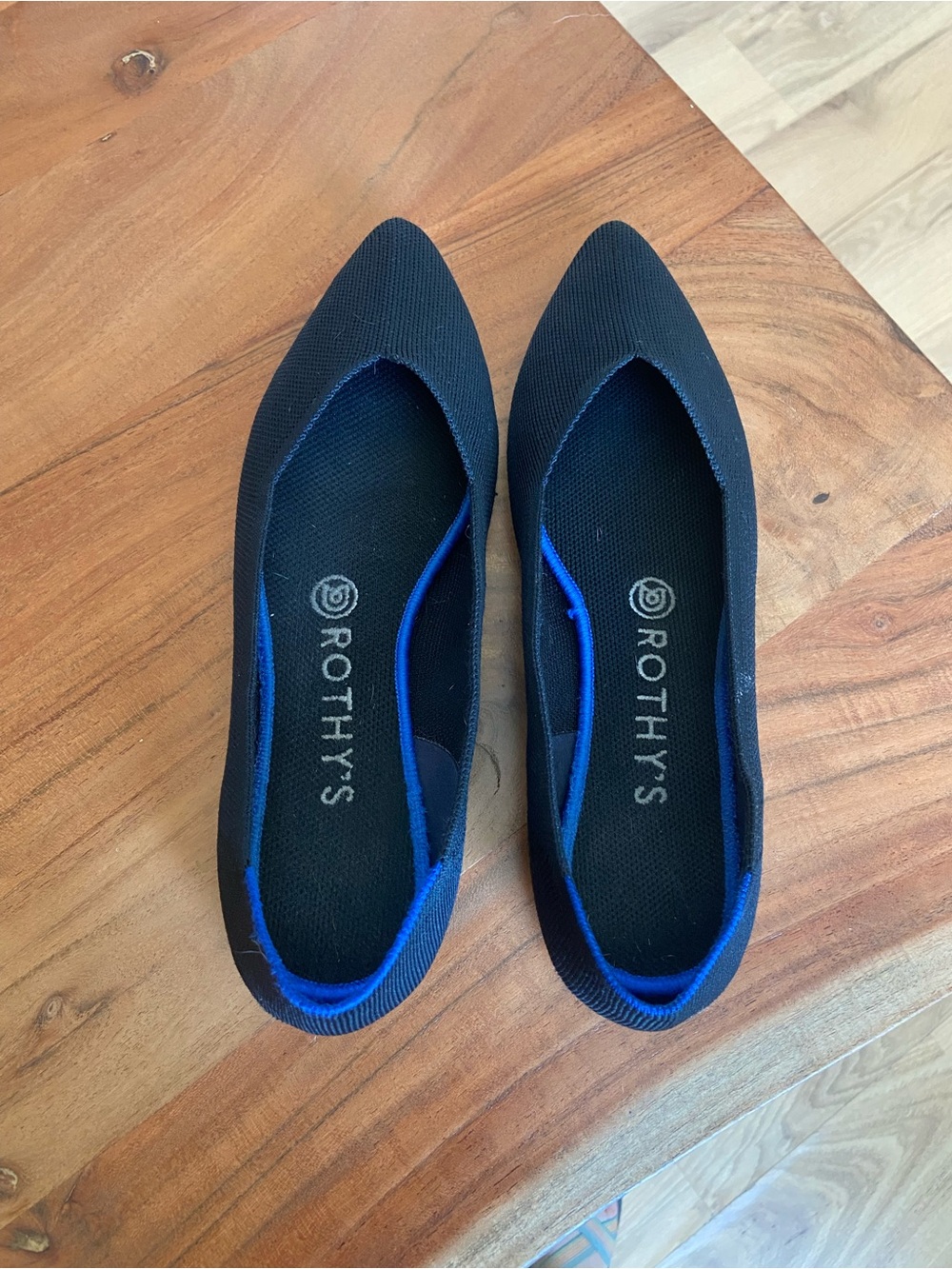 Rothy's Black Pointed Knit Flats Size 9